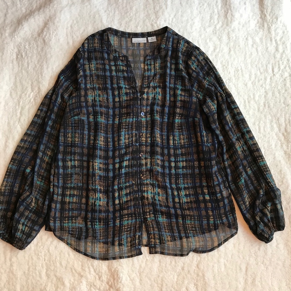Sheer Multicolored Liz Claiborne Top
